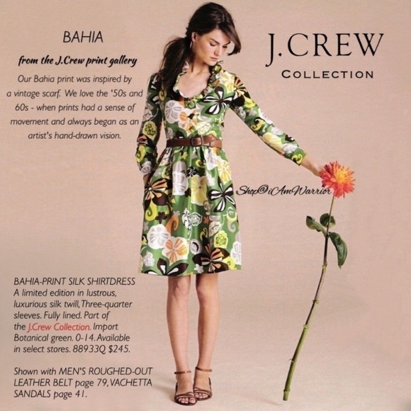 J. Crew Collection rare silk twill Bahia floral ruffle dress *shop@iamwarrior - Picture 5 of 17